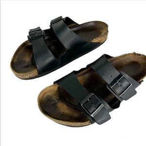 Birkenstock Mens Arizona Slide Sandals Sz 43 US 10-10.5 Black Straps